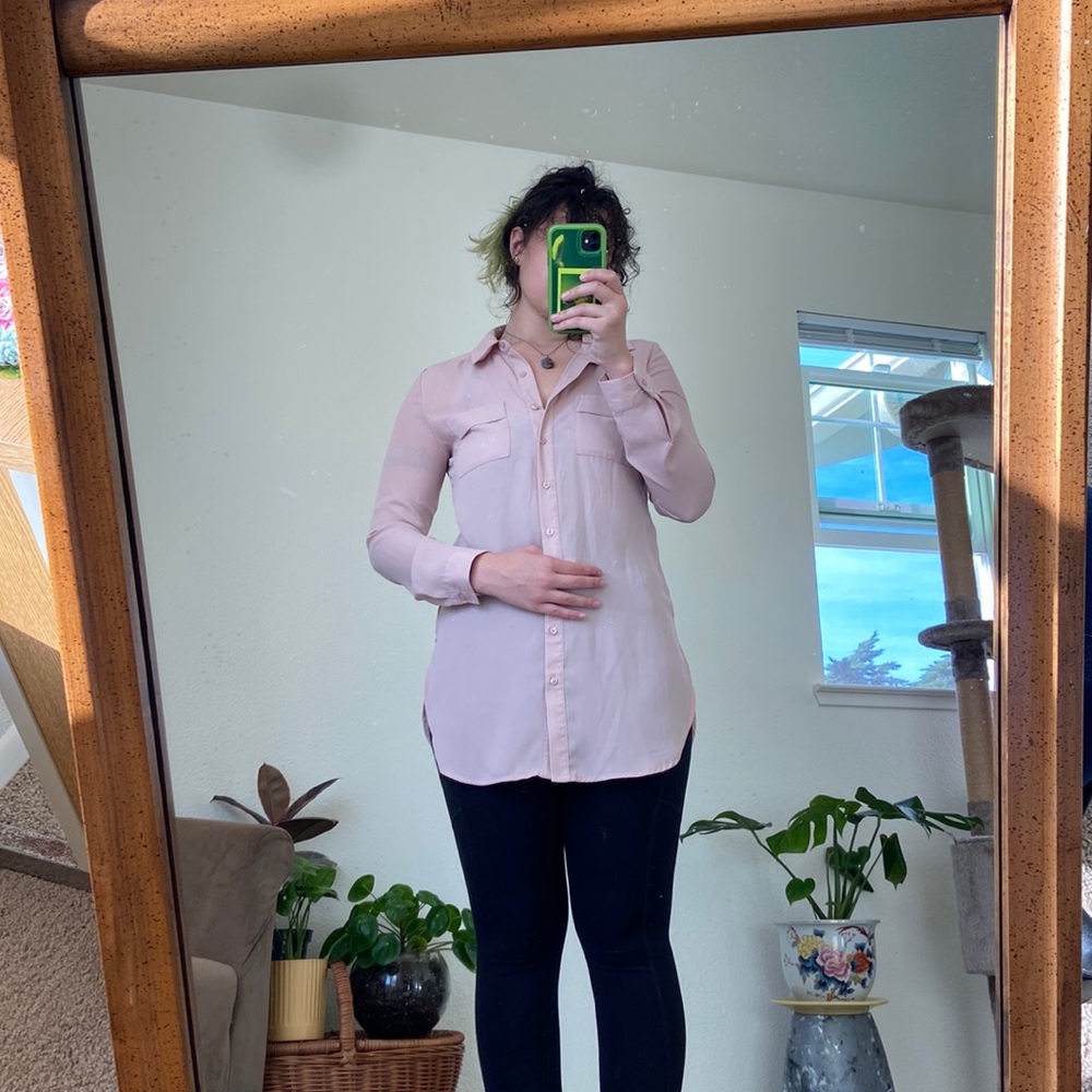 Vintage Pink Button Down